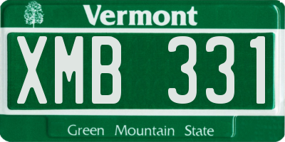 VT license plate XMB331