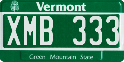 VT license plate XMB333