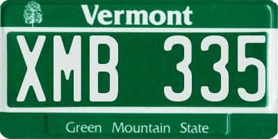 VT license plate XMB335