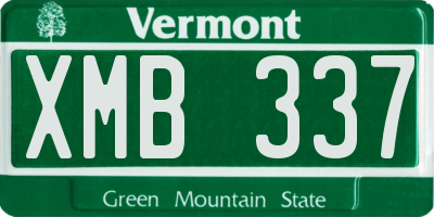 VT license plate XMB337