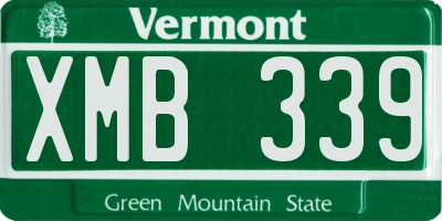 VT license plate XMB339