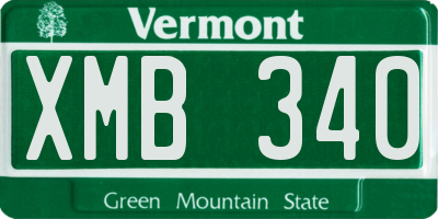 VT license plate XMB340