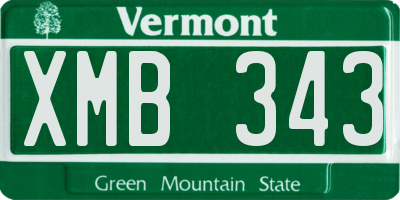 VT license plate XMB343