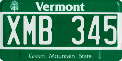 VT license plate XMB345