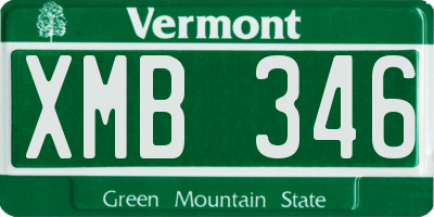 VT license plate XMB346