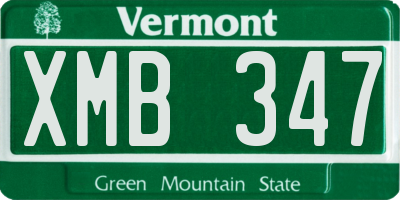 VT license plate XMB347