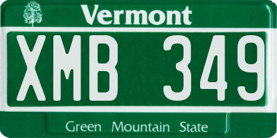 VT license plate XMB349