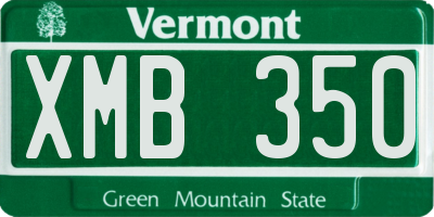 VT license plate XMB350