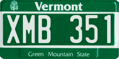 VT license plate XMB351