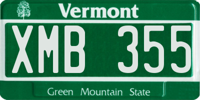 VT license plate XMB355