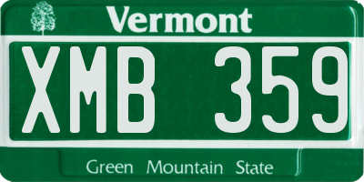 VT license plate XMB359
