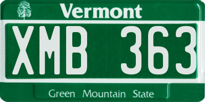 VT license plate XMB363