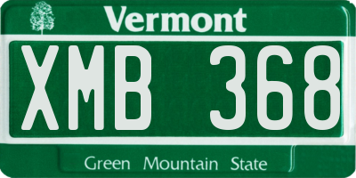 VT license plate XMB368