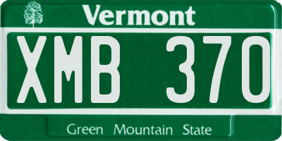 VT license plate XMB370