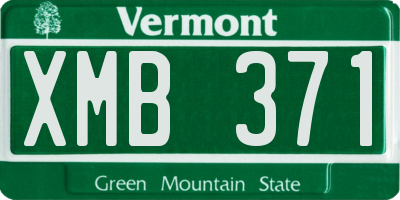 VT license plate XMB371