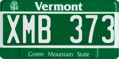 VT license plate XMB373