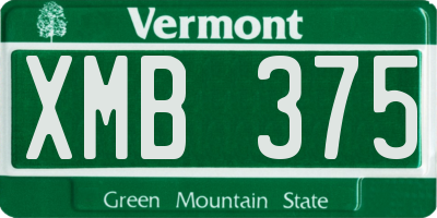 VT license plate XMB375