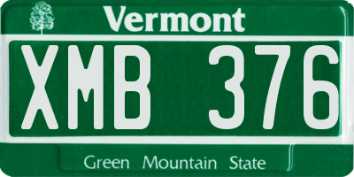 VT license plate XMB376