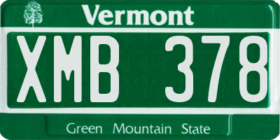 VT license plate XMB378