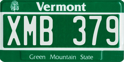 VT license plate XMB379