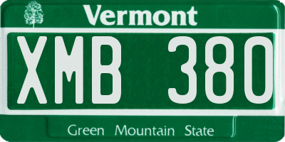 VT license plate XMB380
