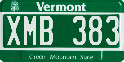 VT license plate XMB383