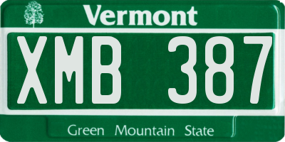 VT license plate XMB387