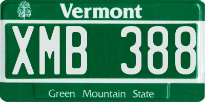 VT license plate XMB388