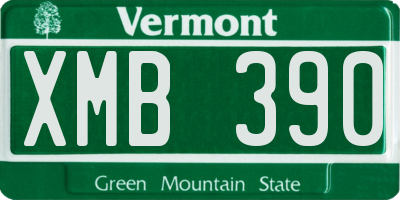 VT license plate XMB390