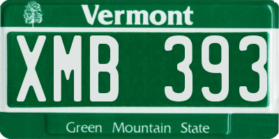 VT license plate XMB393