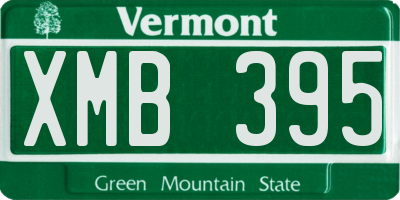 VT license plate XMB395