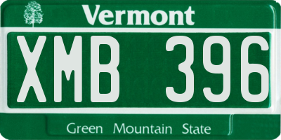 VT license plate XMB396
