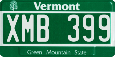 VT license plate XMB399