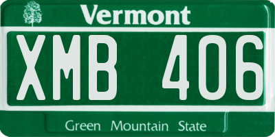 VT license plate XMB406