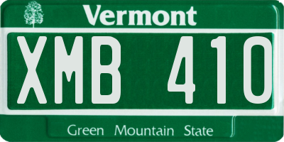 VT license plate XMB410