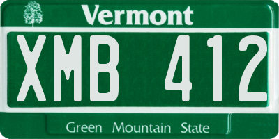 VT license plate XMB412