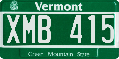 VT license plate XMB415