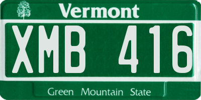 VT license plate XMB416