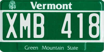 VT license plate XMB418