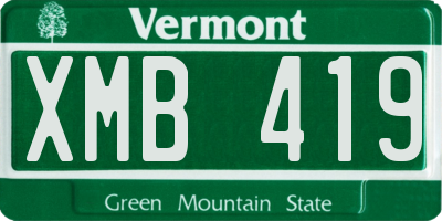 VT license plate XMB419
