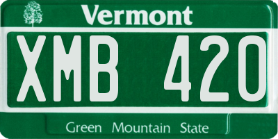 VT license plate XMB420