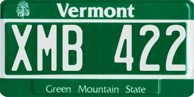 VT license plate XMB422