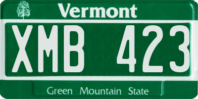 VT license plate XMB423