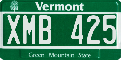 VT license plate XMB425