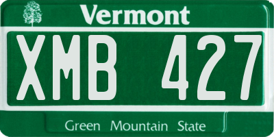 VT license plate XMB427