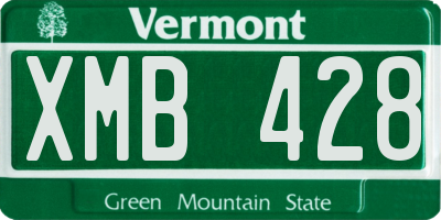 VT license plate XMB428
