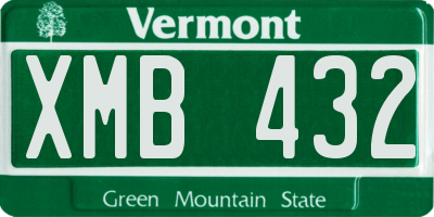 VT license plate XMB432