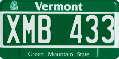 VT license plate XMB433