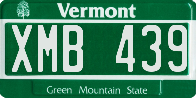 VT license plate XMB439