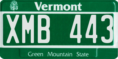 VT license plate XMB443